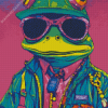 Frog With Glasses Diamond Painting
