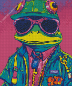 Frog With Glasses Diamond Painting