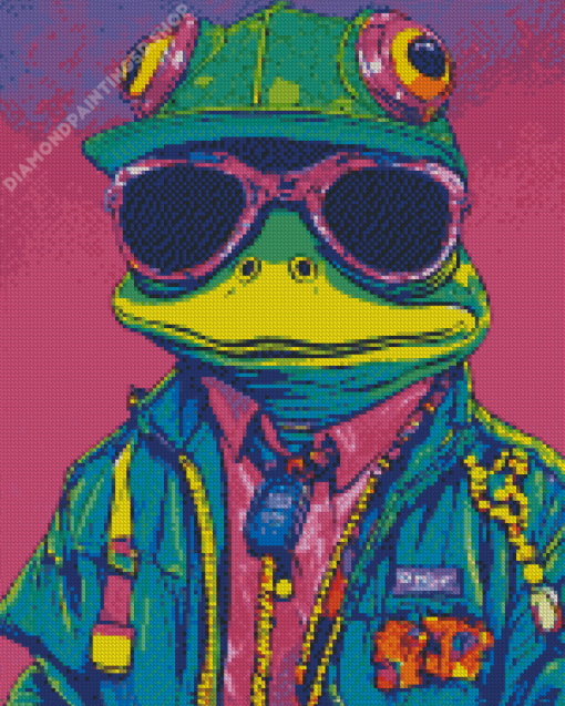 Frog With Glasses Diamond Painting