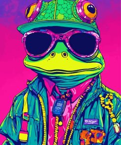 Frog With Glasses Diamond Painting