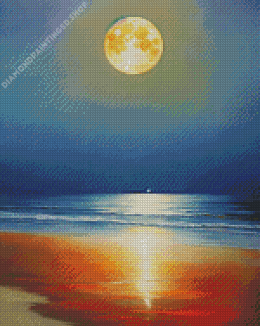 Full Moon Beach Diamond Painting