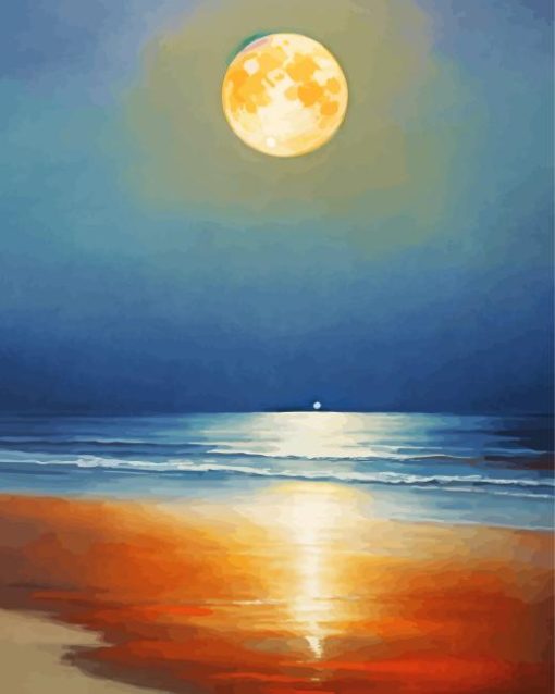 Full Moon Beach Diamond Painting