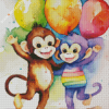 Fun Monkeys Art Diamond Painting