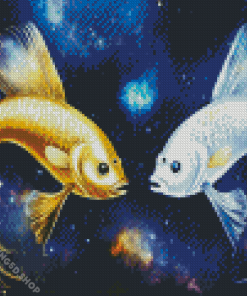 Golden Galaxy Fish Diamond Painting