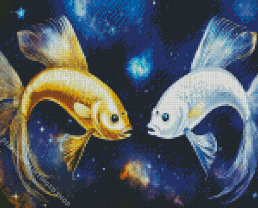 Golden Galaxy Fish Diamond Painting