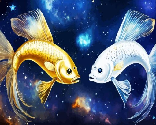 Golden Galaxy Fish Diamond Painting