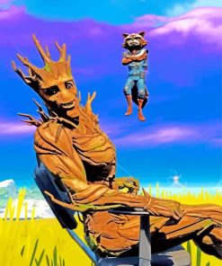 Groot In Fortnite Diamond Painting