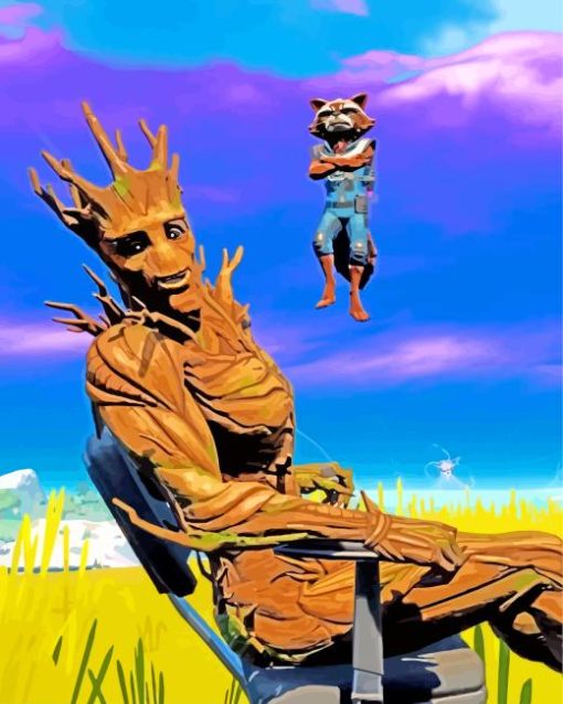 Groot In Fortnite Diamond Painting