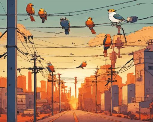 Birds On A Wire Diamond Painting