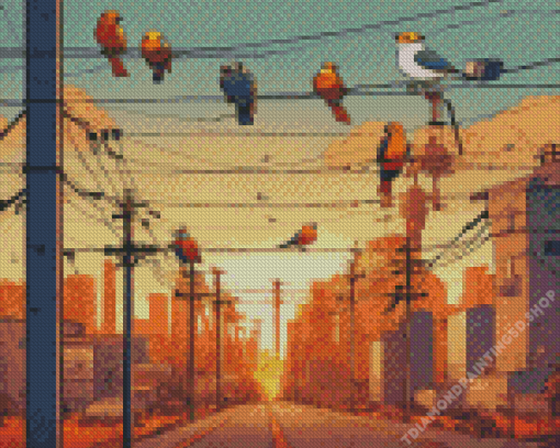 Birds On A Wire Diamond Painting