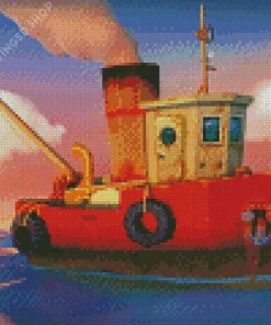 Old Tug Boat Diamond Painting
