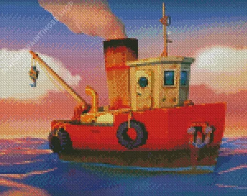 Old Tug Boat Diamond Painting