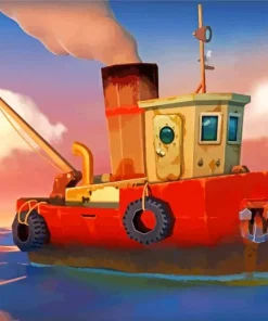 Old Tug Boat Diamond Painting