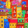 Rainbow Houses Diamond Painting