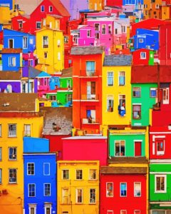 Rainbow Houses Diamond Painting