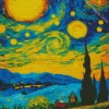 Starry Night Landscape Diamond Painting
