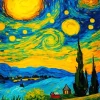 Starry Night Landscape Diamond Painting