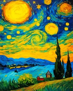 Starry Night Landscape Diamond Painting