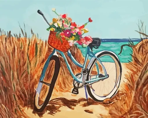 Bicycle And Flowers Diamond Painting