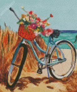 Bicycle And Flowers Diamond Painting