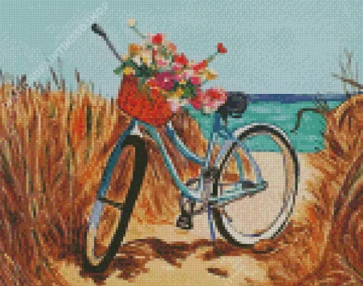Bicycle And Flowers Diamond Painting