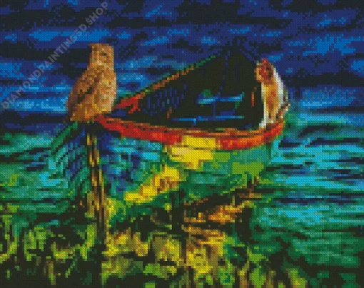 Owl And The Cat Diamond Painting