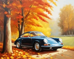 Leaves And Car Diamond Painting