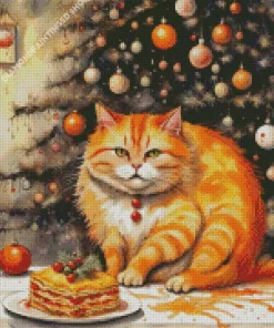Fat Orange Cat Diamond Painting