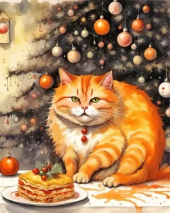 Fat Orange Cat Diamond Painting