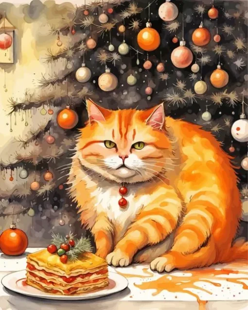 Fat Orange Cat Diamond Painting