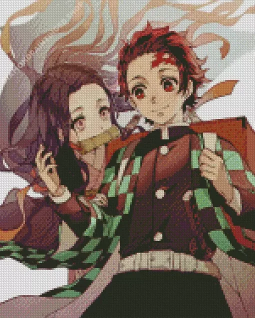 Nezuko And Tanjiro Diamond Painting