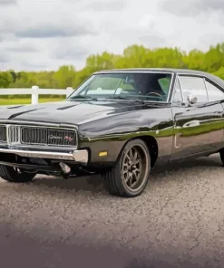 Black 1969 Charger Diamond Painting