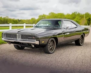 Black 1969 Charger Diamond Painting
