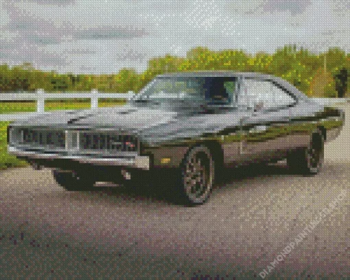 Black 1969 Charger Diamond Painting