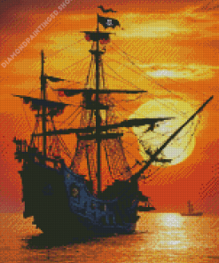 Big Pirate Ship Diamond Painting