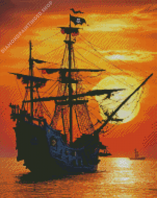 Big Pirate Ship Diamond Painting