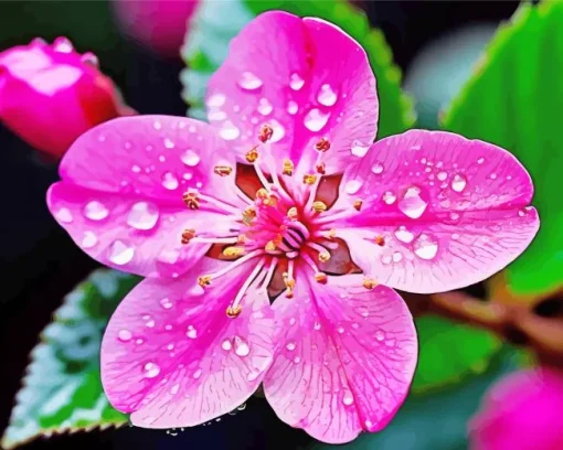 Pink Blossom Flower Diamond Painting