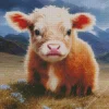 Brown Fluffy Cow Diamond Painting