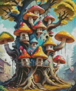 Fairy Mushroom House Diamond Painting