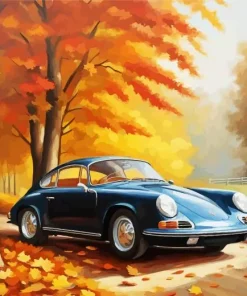 Fallen Leaves And Car Diamond Painting