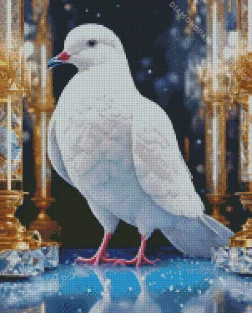 Fancy White Pigeon Diamond Painting
