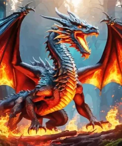 Fire Dragon Art Diamond Painting