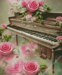 Flowers Piano Diamond Painting