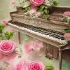 Flowers Piano Diamond Painting