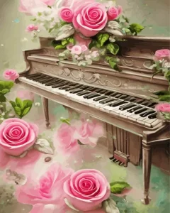 Flowers Piano Diamond Painting