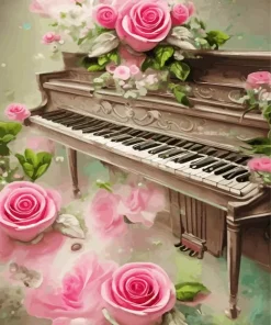 Flowers Piano Diamond Painting