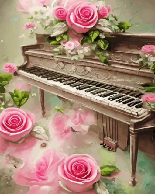 Flowers Piano Diamond Painting