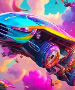 Aesthetic Flying Car Diamond Painting