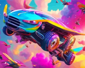 Aesthetic Flying Car Diamond Painting