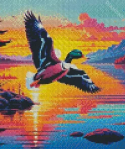 Aesthetic Flying Duck Diamond Painting